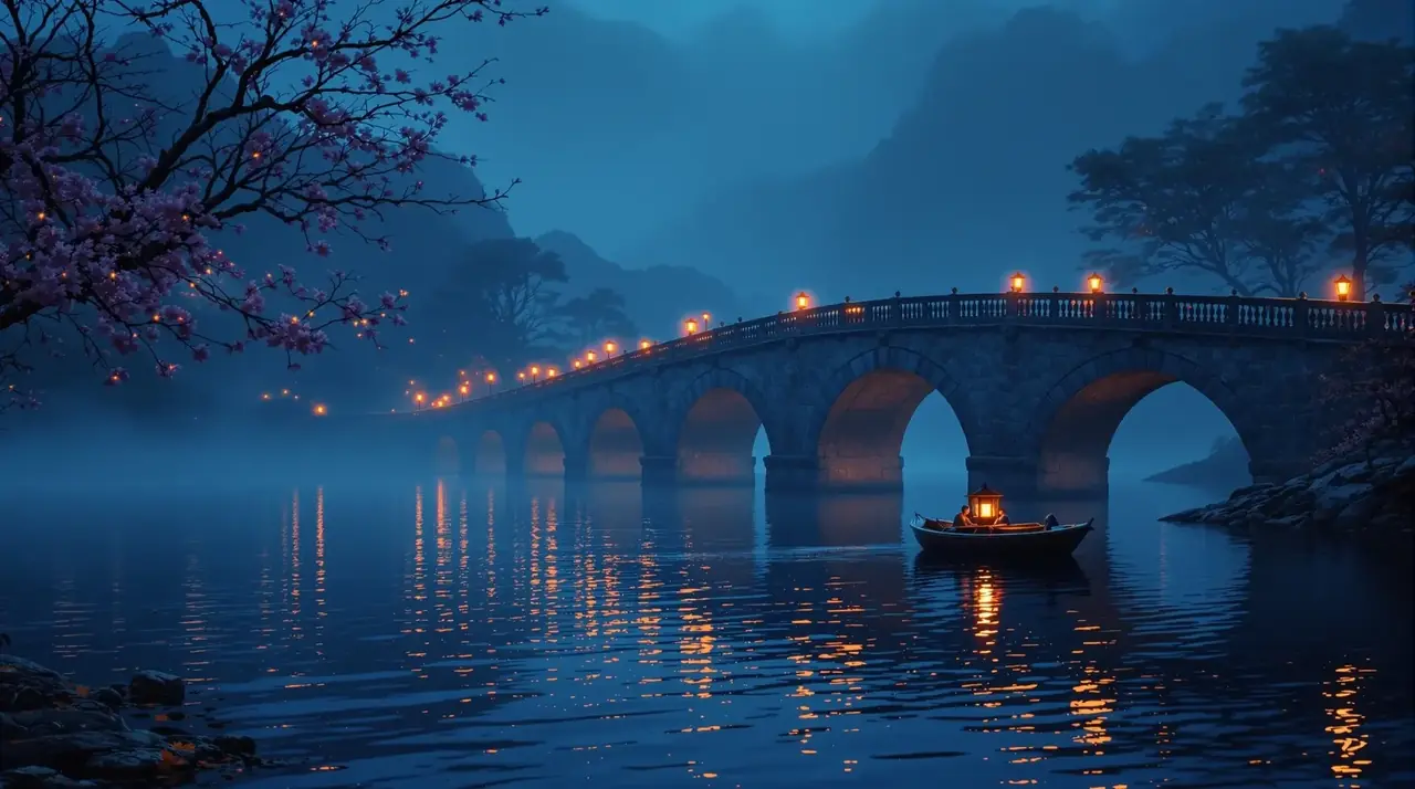 蓝桥夜航 场景海报，电影 · 剧情 / 悬疑 · 128 分钟 · 评分 8.7